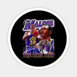 Karl Malone The Mail Man Basketball Legend Signature Vintage Retro 80s 90s Bootleg Rap Style Magnet